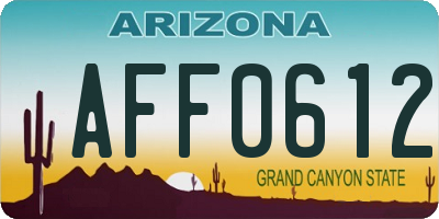 AZ license plate AFF0612