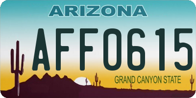 AZ license plate AFF0615