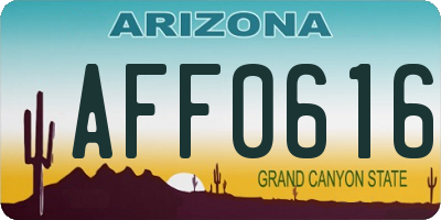 AZ license plate AFF0616
