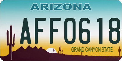 AZ license plate AFF0618