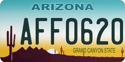AZ license plate AFF0620