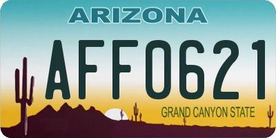 AZ license plate AFF0621