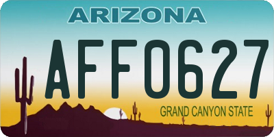 AZ license plate AFF0627