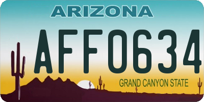 AZ license plate AFF0634