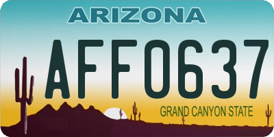 AZ license plate AFF0637