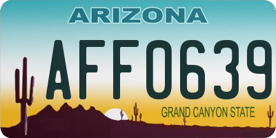 AZ license plate AFF0639