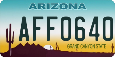 AZ license plate AFF0640