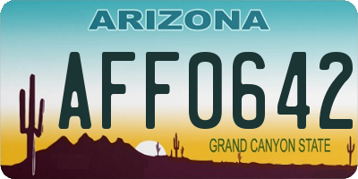 AZ license plate AFF0642