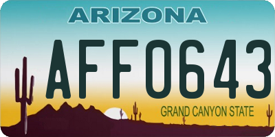 AZ license plate AFF0643