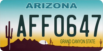 AZ license plate AFF0647