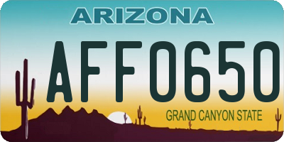 AZ license plate AFF0650