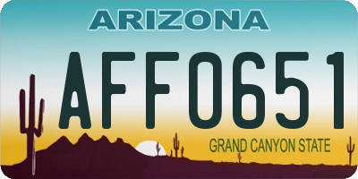 AZ license plate AFF0651