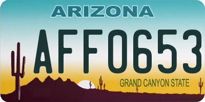 AZ license plate AFF0653