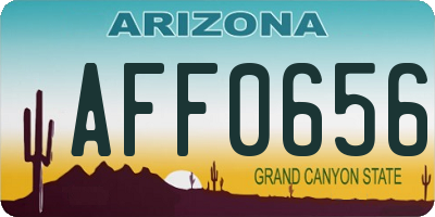 AZ license plate AFF0656