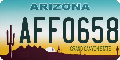 AZ license plate AFF0658