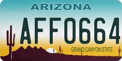 AZ license plate AFF0664