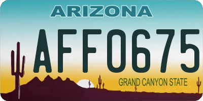 AZ license plate AFF0675