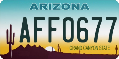 AZ license plate AFF0677