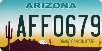 AZ license plate AFF0679