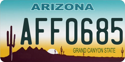 AZ license plate AFF0685