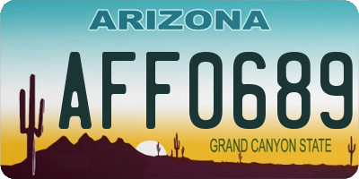 AZ license plate AFF0689