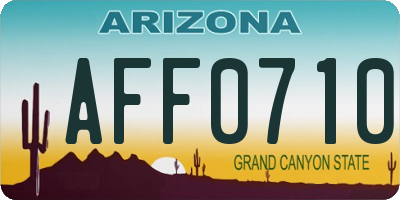 AZ license plate AFF0710