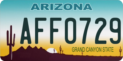 AZ license plate AFF0729