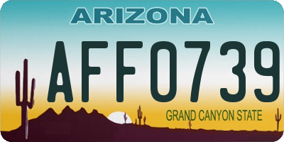 AZ license plate AFF0739
