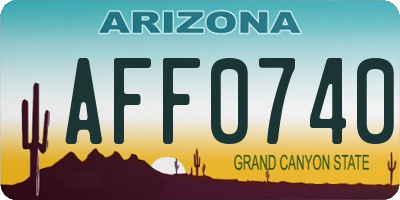 AZ license plate AFF0740