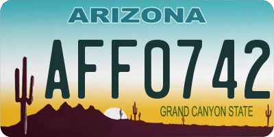 AZ license plate AFF0742