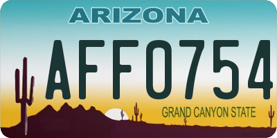 AZ license plate AFF0754