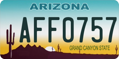 AZ license plate AFF0757