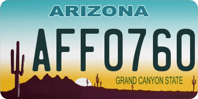 AZ license plate AFF0760