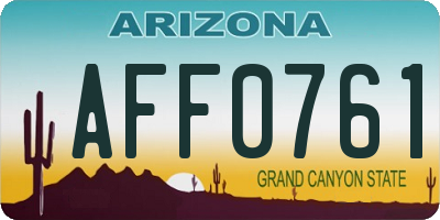 AZ license plate AFF0761