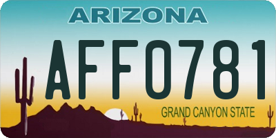 AZ license plate AFF0781