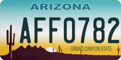 AZ license plate AFF0782