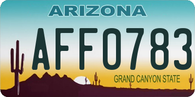 AZ license plate AFF0783