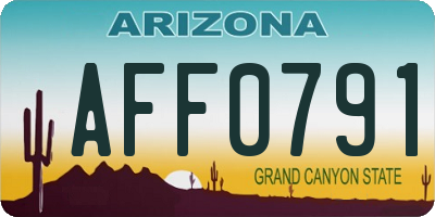 AZ license plate AFF0791