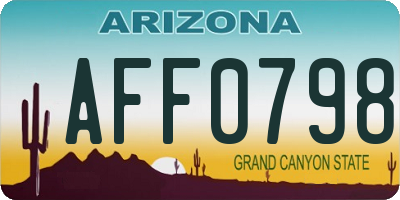 AZ license plate AFF0798