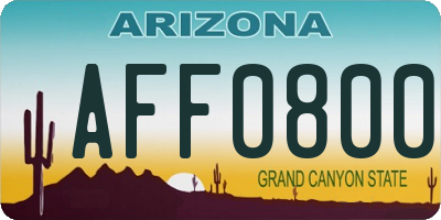 AZ license plate AFF0800