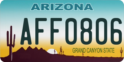 AZ license plate AFF0806