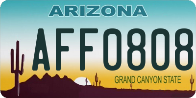 AZ license plate AFF0808