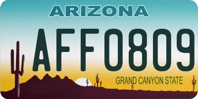 AZ license plate AFF0809