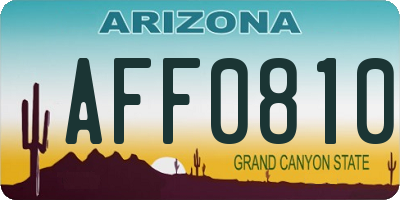 AZ license plate AFF0810
