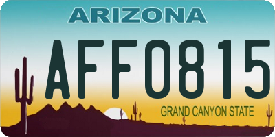 AZ license plate AFF0815