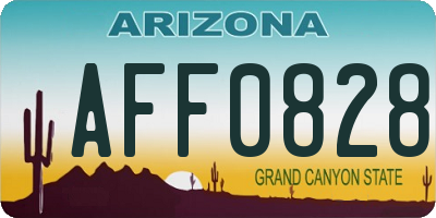 AZ license plate AFF0828