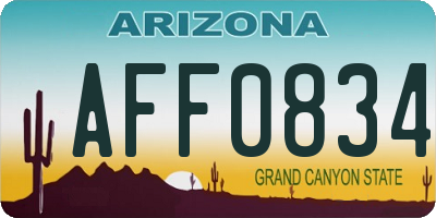 AZ license plate AFF0834