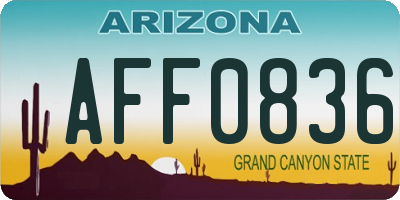 AZ license plate AFF0836