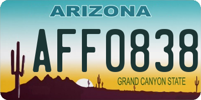 AZ license plate AFF0838