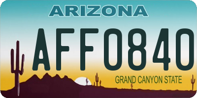 AZ license plate AFF0840